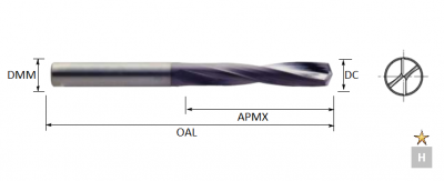 4.5mm HRc70 Pulsar Carbide Drill TiAlN Coated